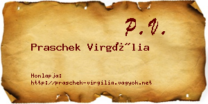 Praschek Virgília névjegykártya